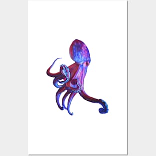 Electric blue octopus. Beautiful sea creature, Highly intelligent and beautiful too Posters and Art